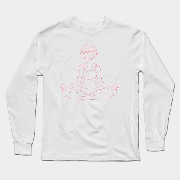 Yoga girl. Long Sleeve T-Shirt by SharandinaArt